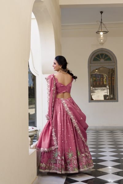 Perfect Pink Sequins Festival Wear Lehenga Choli With Dupatta Designer Lehenga Choli