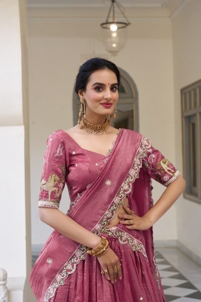 Perfect Pink Sequins Festival Wear Lehenga Choli With Dupatta Designer Lehenga Choli