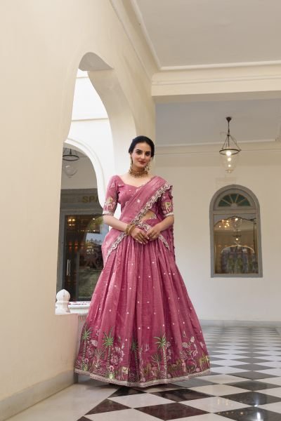 Perfect Pink Sequins Festival Wear Lehenga Choli With Dupatta Designer Lehenga Choli