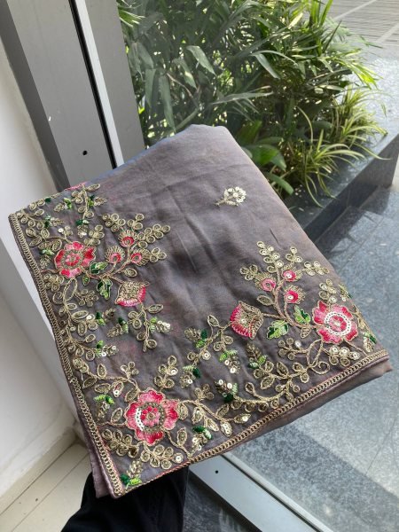 Perfect Soft Chiffon Saree with Embroidery Work for Special Occasions Designer Wedding Sarees Wholesale