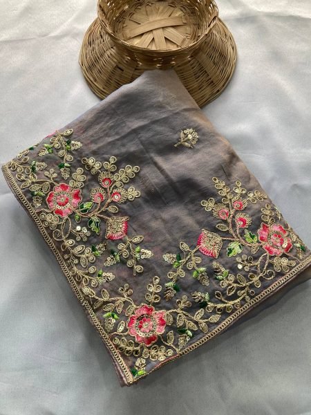 Perfect Soft Chiffon Saree with Embroidery Work for Special Occasions Designer Wedding Sarees Wholesale