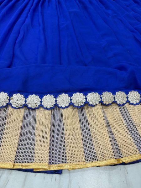 Persian Blue Organza Lehenga with Embroidered Blouse Festive Favorite Designer Lehenga Choli