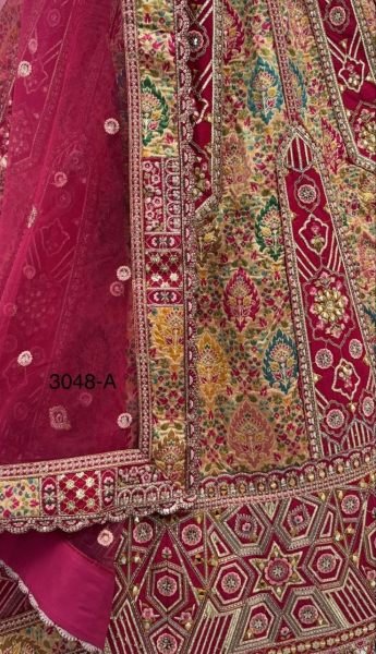 Pink Banarasi Silk and Gadhwal Silk Bridal Lehenga with German Zari Embroidery Bridal Lehenga Choli
