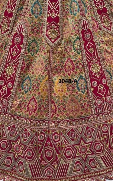 Pink Banarasi Silk and Gadhwal Silk Bridal Lehenga with German Zari Embroidery Bridal Lehenga Choli