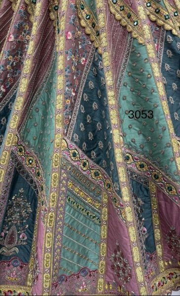 Pink Bridal Gadhwal Silk Lehenga with Dori Work  Zari Embroidery and Diamond Handwork Bridal Lehenga Choli