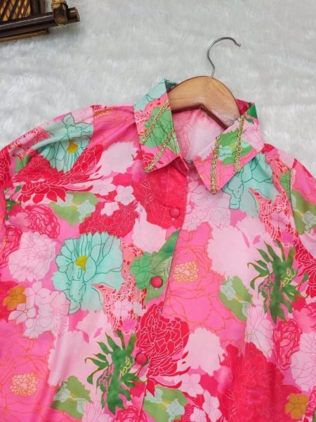 Pink Color Muslin Printed Co Ord Set CO ORD Sets