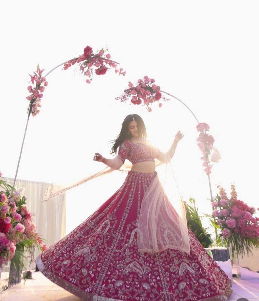Pink Heavy Slub Silk Lehenga Choli with Dori Sequins Work for Wedding Wear Designer Lehenga Choli