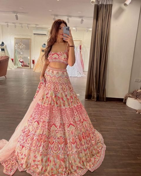Pink Most Beautiful Latest Sequins Work Lehenga Collection Designer Lehenga Choli