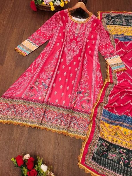 PINK NEW PAKISTANI SUIT PURE MUSLIM   Ready To Wear Collection