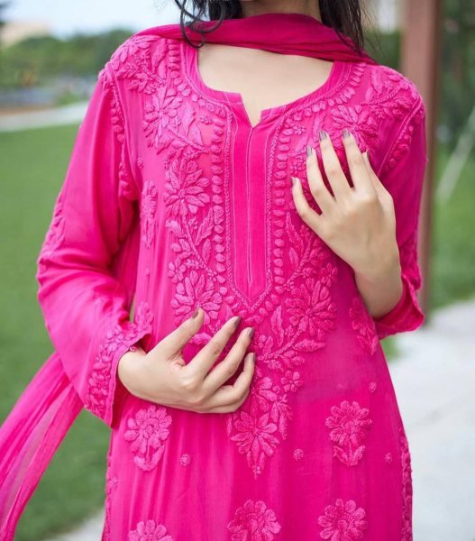 Pink Party Wear Georgette Embroidered Suit with Palazzo for Women at Wholesale Rate Ready To Wear Collection