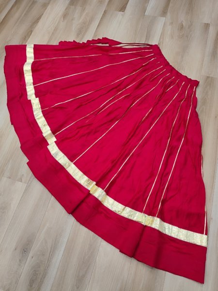 Pink Roman Silk Lehenga with Mirror Work and Gota Lace Navratri Wear Navratri Lehnega Choli