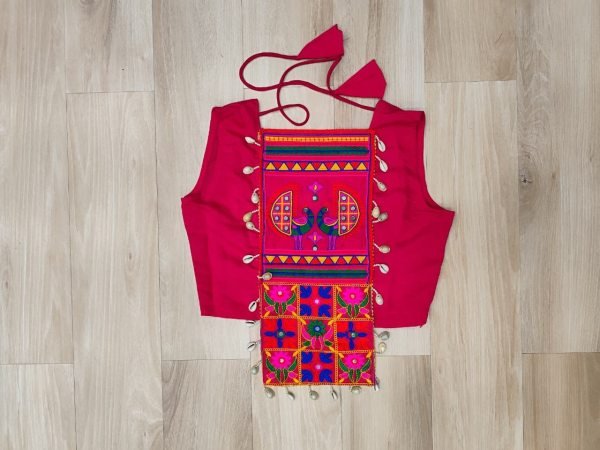 Pink Roman Silk Lehenga with Mirror Work and Gota Lace Navratri Wear Navratri Lehnega Choli