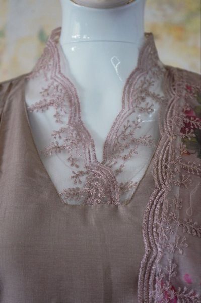 Pink Soft Muslin Silk Kurti Palazzo & Dupatta Set 3 Piece Kurti Set