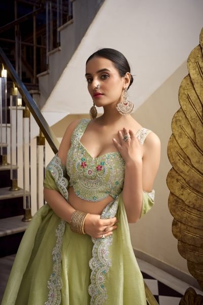 Pista Engagement Lehenga Choli in Gold Crush With Jarkan Diamond Blouse Set Designer Lehenga Choli