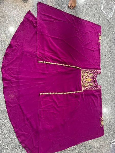 Plum Royale Partywear Georgette Suit with Heavy Multi Sequence Embroidery Georgette Kurti 