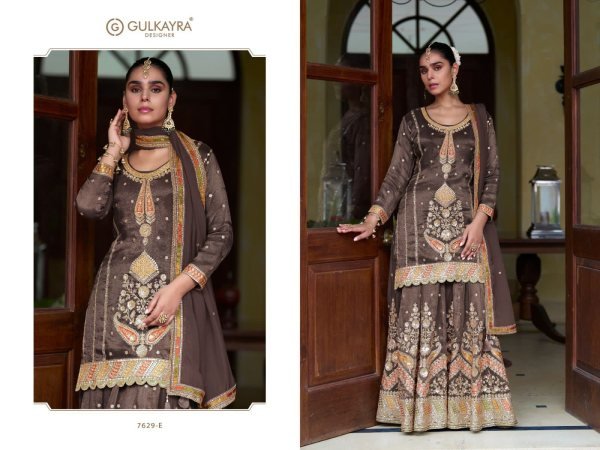 Plush Brown New Arrival Designer Silk Collection at Wholesale Rate Designer Plazzo Salwar Suits Wholesale