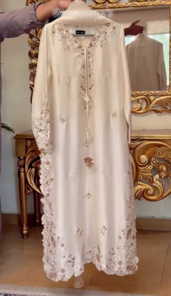 Plush OffWhite Women s Roman Glass Kaftan with Palazzo and Organza Silk Dupatta Ready To Wear Collection