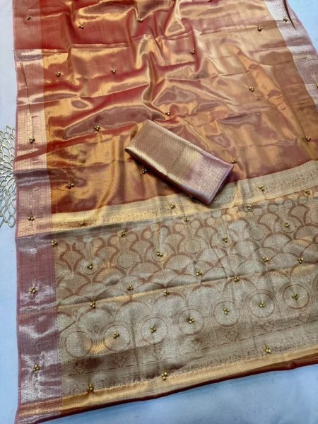 Plush Orange Patola Saree with Ghungroo Work and Banarasi Silk Fabric at Manufacturer  Banarasi Saree Wholesale