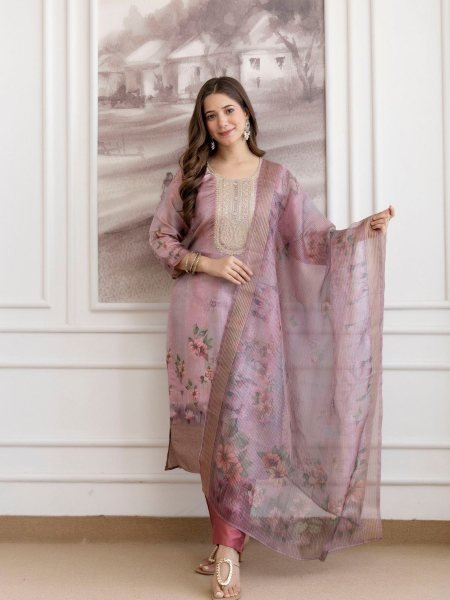 Plush Pearl Pink Viscose Straight Kurti Set With Embroidered At Manufacturer India Embroidery Kurtis 