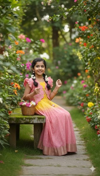 Plush Pink Kids Bandhani Coat Gown Set with Hand Dyeing for Festive Wear Girls Wear