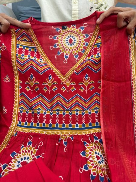 Plush Red New Arrival Cotton Anarkali Collection at Wholesale Rate Anarkali Kurtis 