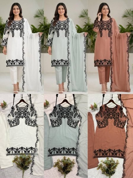 Polished Brown Sequence Embroidered Suit with Georgette Dupatta for Festive Wear Ready To Wear Collection