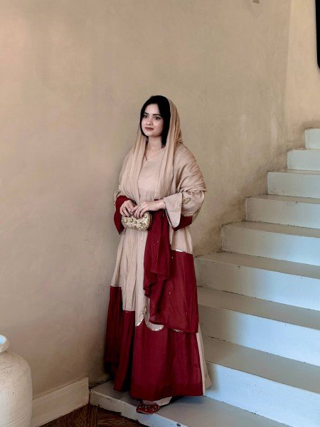 Polished Cream Designer Satin Rayon Kaftan Bottom Dupatta Set for Women Ready To Wear Collection