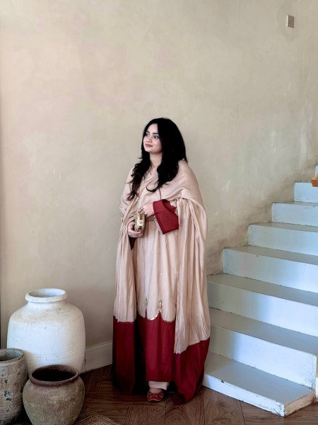 Polished Cream Designer Satin Rayon Kaftan Bottom Dupatta Set for Women Ready To Wear Collection