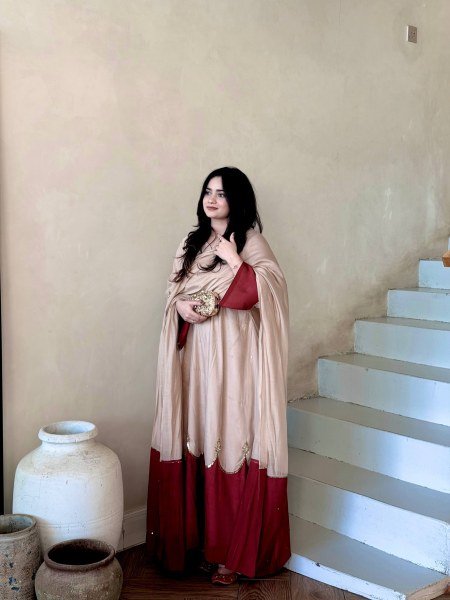 Polished Cream Designer Satin Rayon Kaftan Bottom Dupatta Set for Women Ready To Wear Collection