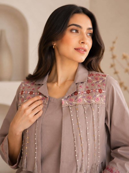 Polished Mauve Dhabu Cotton Palazzo Suit Set for Women with Ready to Wear Design CO ORD Sets