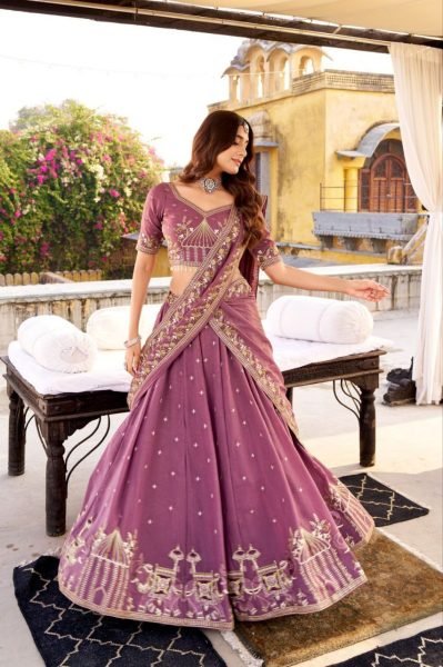 Polished Mauve Star Gorget Designer Lehenga Choli with Sequin Thread Work at Wholesale  Designer Lehenga Choli