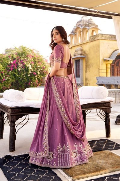 Polished Mauve Star Gorget Designer Lehenga Choli with Sequin Thread Work at Wholesale  Designer Lehenga Choli