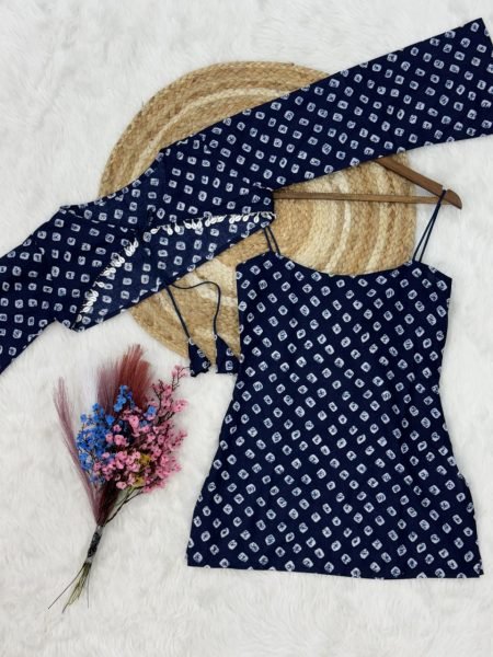 Portable Blue Wholesale Cotton Bandhej Ethnic Wear Collection for Boutiques Tunics kurti