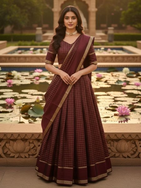 Portable Brown Traditional Lehenga Set with Zari Work for Wedding Wear  Lehenga