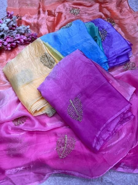 Portable Pink Premium Space Silk Saree with Padded Blouse for Women Bollywood Fancy Sarees Wholesale