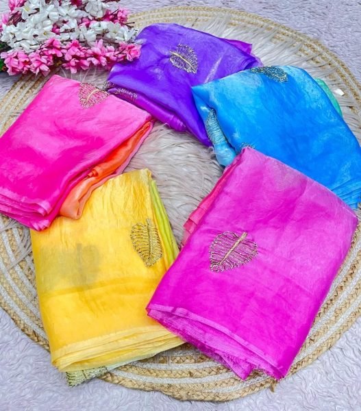 Portable Pink Premium Space Silk Saree with Padded Blouse for Women Bollywood Fancy Sarees Wholesale