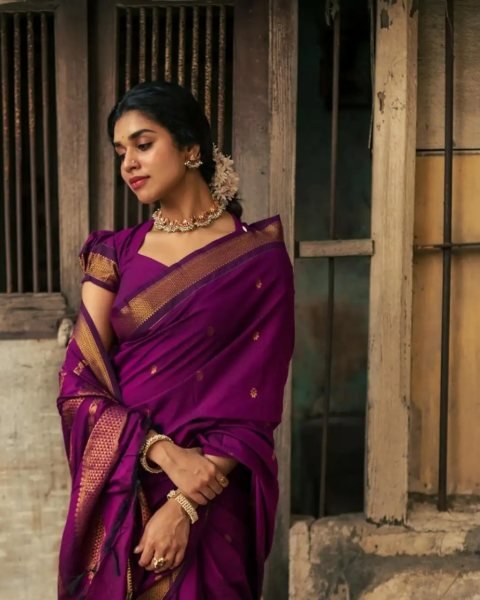 Portable Purple Wedding Wear Soft Silk Saree with Designer Jacquard Border South Indian Saree 