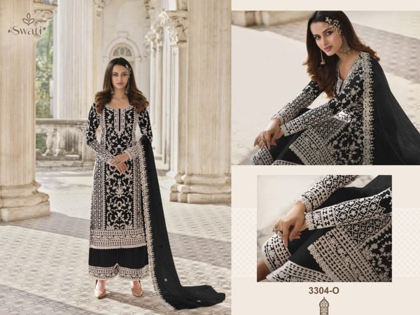 Posh Black Pakistani Casual Wear Salwar Suit for Exporters  Embroidery Suits Wholesale