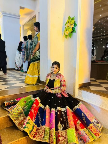 Practical Black Muslin Cotton Lehenga Choli with Real Mirror Work and Designer Koti at Manufacturer Rate Navratri Lehnega Choli