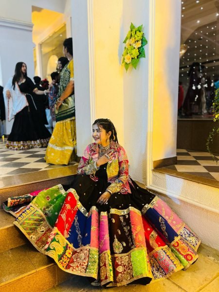 Practical Black Muslin Cotton Lehenga Choli with Real Mirror Work and Designer Koti at Manufacturer Rate Navratri Lehnega Choli