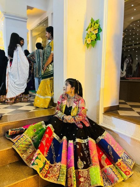 Practical Black Muslin Cotton Lehenga Choli with Real Mirror Work and Designer Koti at Manufacturer Rate Navratri Lehnega Choli