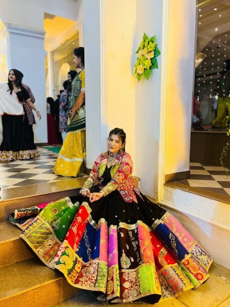 Practical Black Muslin Cotton Lehenga Choli with Real Mirror Work and Designer Koti at Manufacturer Rate Navratri Lehnega Choli