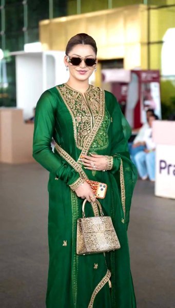 Practical Green Fandy Silk Embroidered Gown with Bottom and Dupatta at Wholesale Rate Ready To Wear Collection