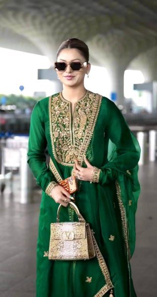 Practical Green Fandy Silk Embroidered Gown with Bottom and Dupatta at Wholesale Rate Ready To Wear Collection