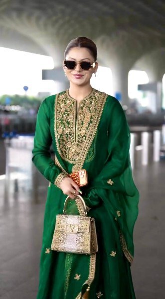 Practical Green Fandy Silk Embroidered Gown with Bottom and Dupatta at Wholesale Rate Ready To Wear Collection
