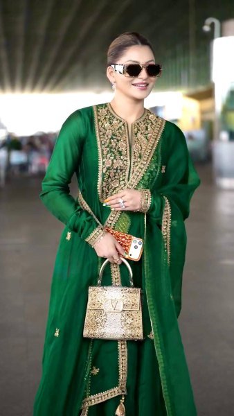 Practical Green Fandy Silk Embroidered Gown with Bottom and Dupatta at Wholesale Rate Ready To Wear Collection