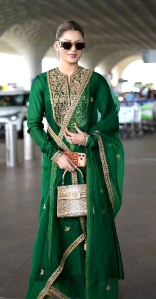 Practical Green Fandy Silk Embroidered Gown with Bottom and Dupatta at Wholesale Rate Ready To Wear Collection