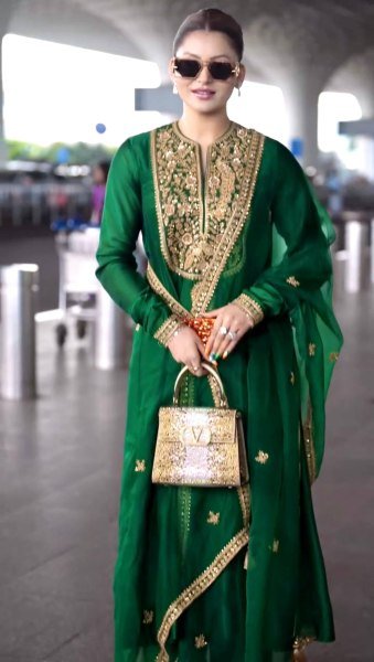 Practical Green Fandy Silk Embroidered Gown with Bottom and Dupatta at Wholesale Rate Ready To Wear Collection