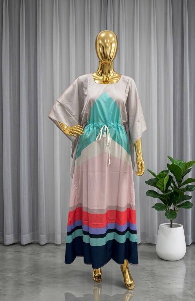 Practical Lavender Trendy Long Kaftan Dress in Soft Crepe Fabric for Women Kaftan 