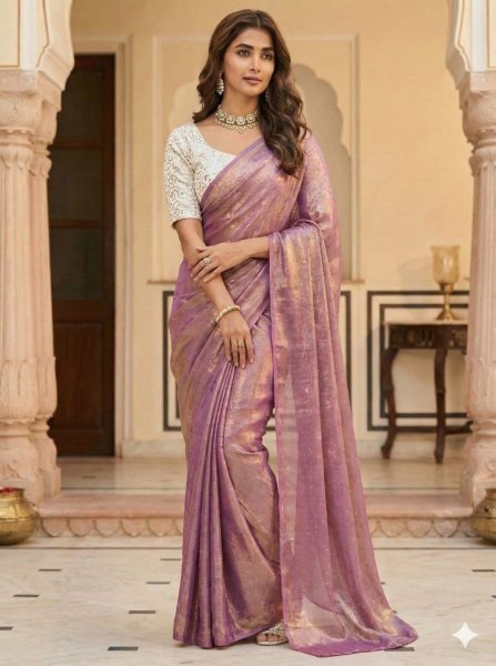 Practical Mauve Women's Space Soft Silk Saree with Heavy Blouse For Wedding  Silk Sarees Wholesale